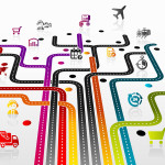 Abstract illustration with logistics infrastructure